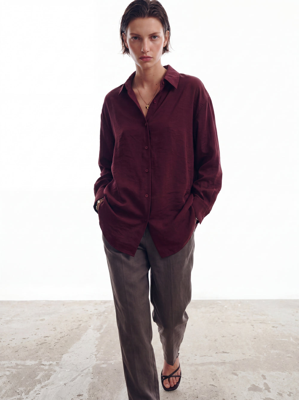 DOKUMLU TENCEL GOMLEK WINE