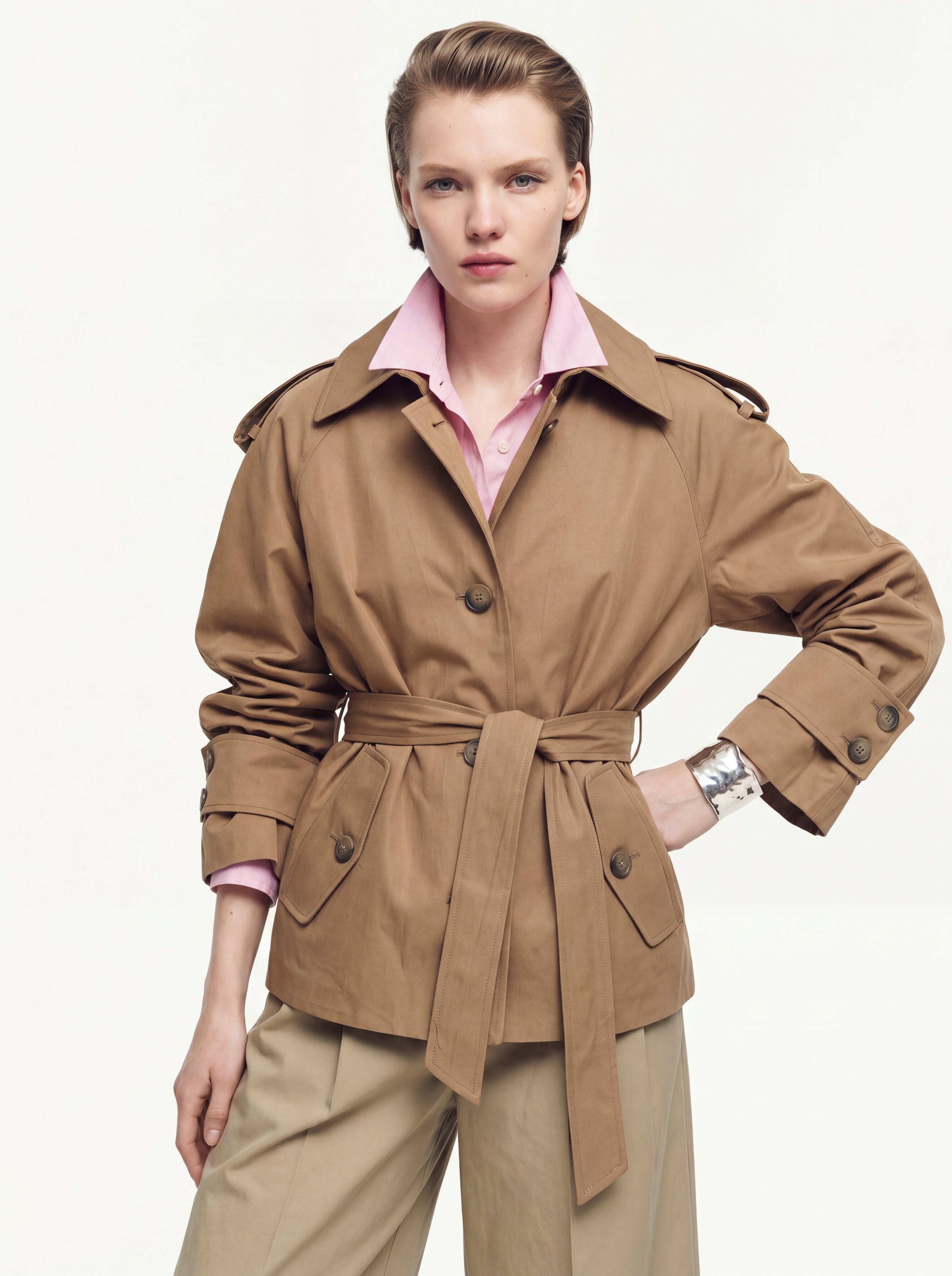 KEMERLI TRENÇKOT CAMEL