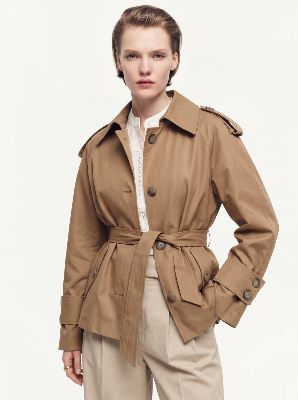 KEMERLI TRENÇKOT CAMEL