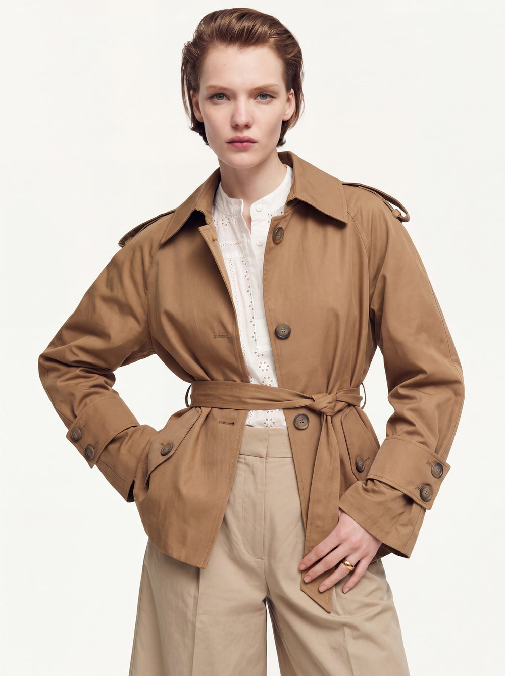 KEMERLI TRENÇKOT CAMEL