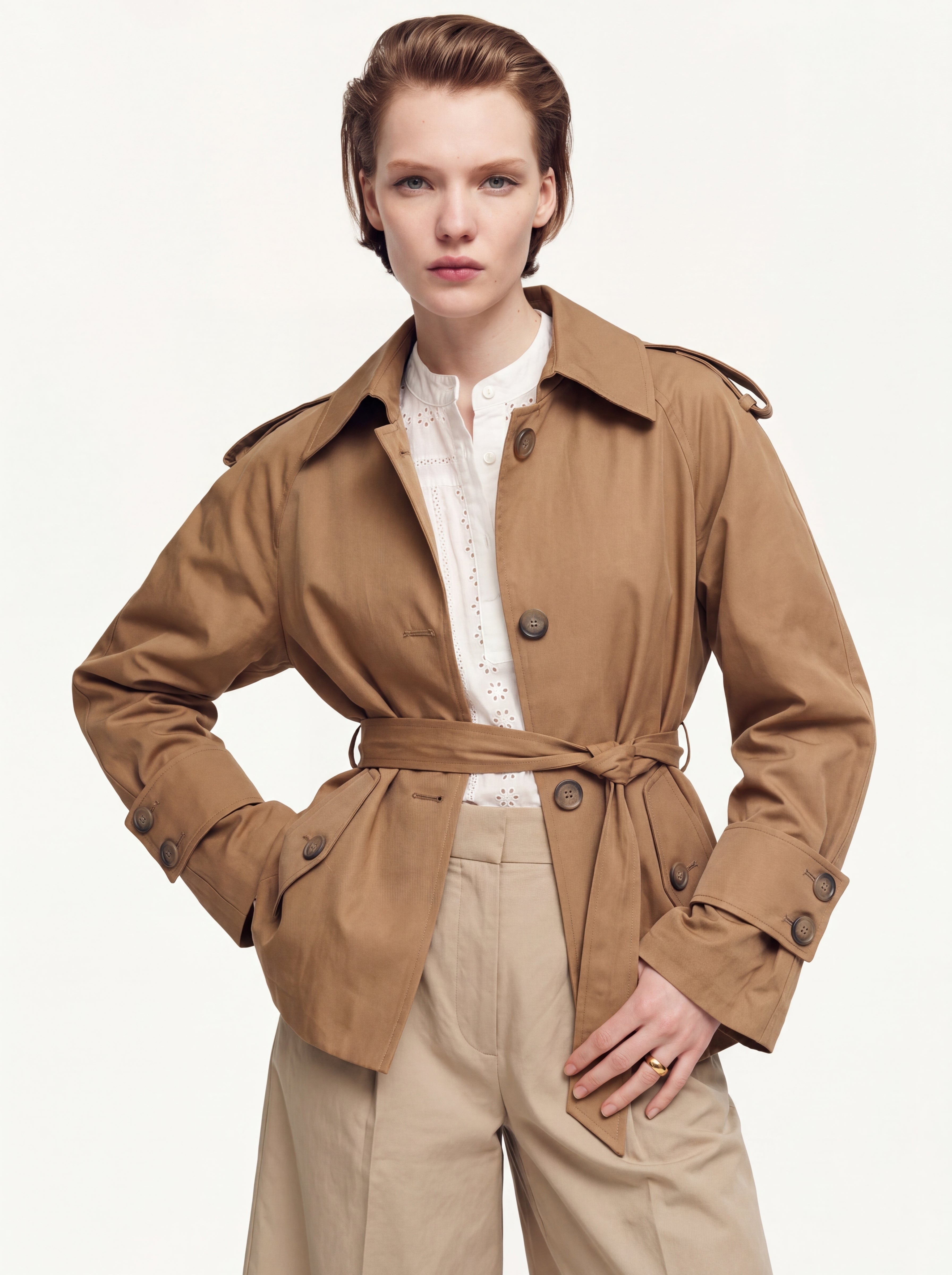 KEMERLI TRENÇKOT CAMEL