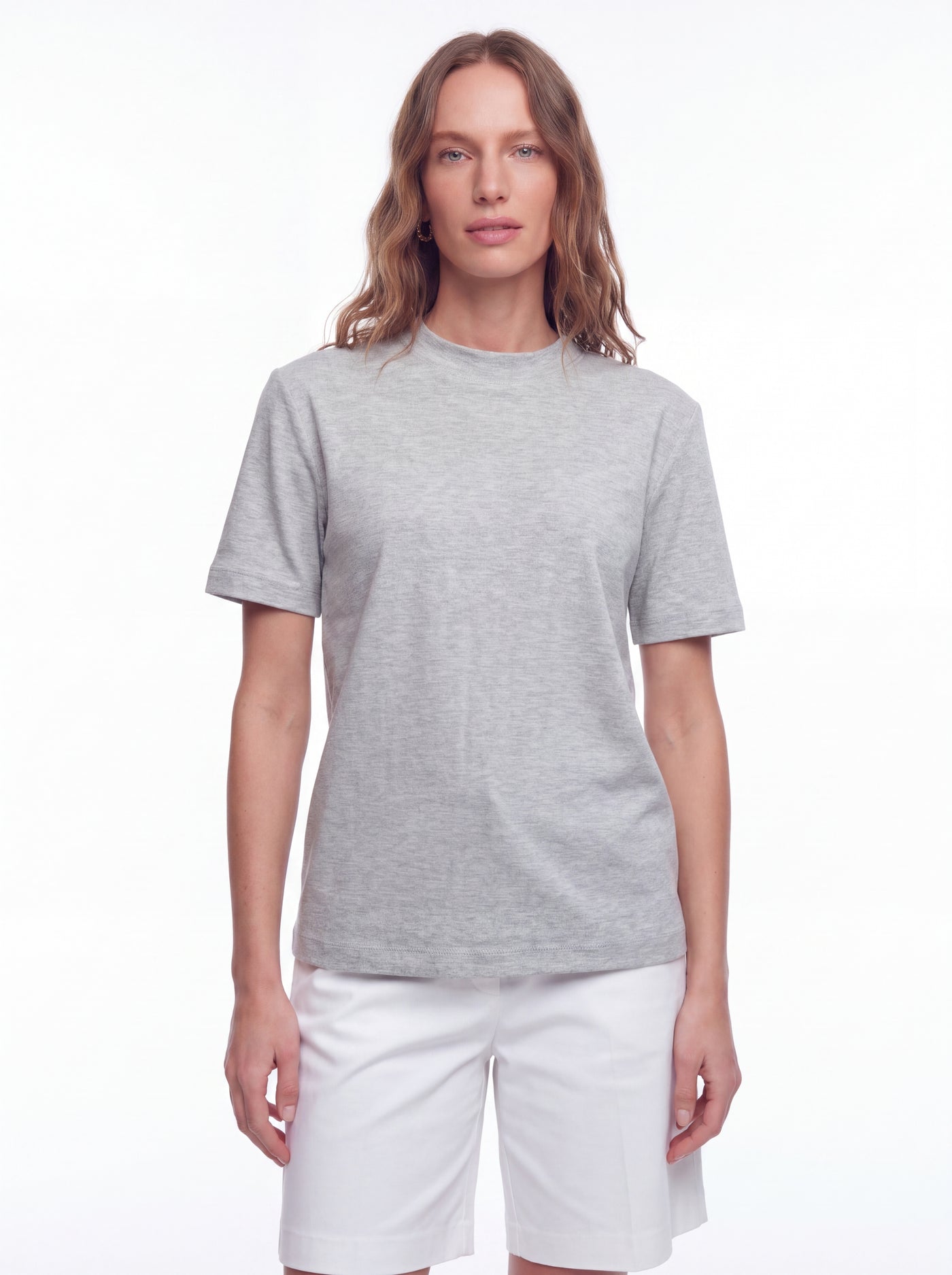 BASIC %100 COTTON T-SHIRT GRI