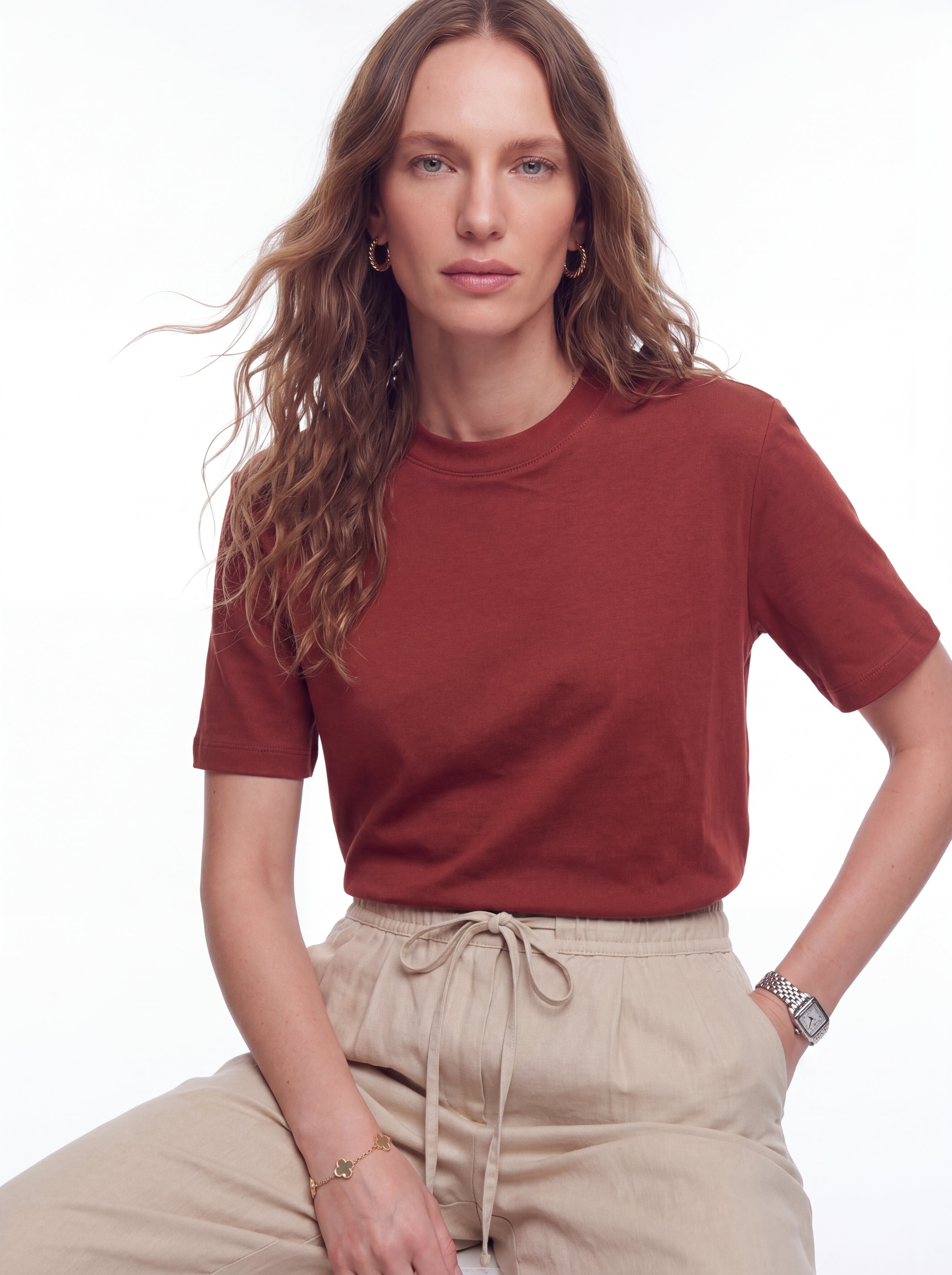 BASIC %100 COTTON T-SHIRT KIREMIT