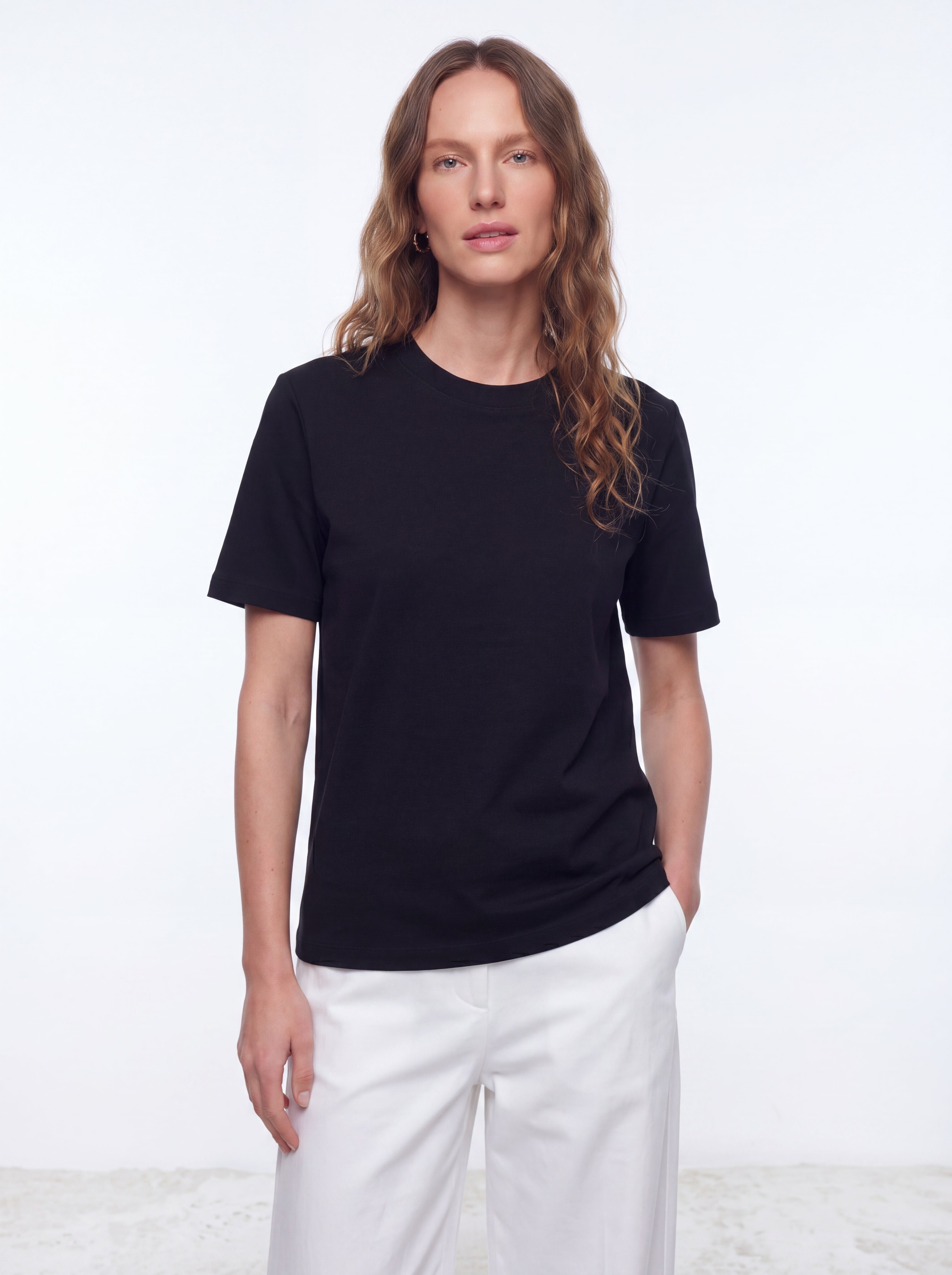 BASIC %100 COTTON T-SHIRT SIYAH
