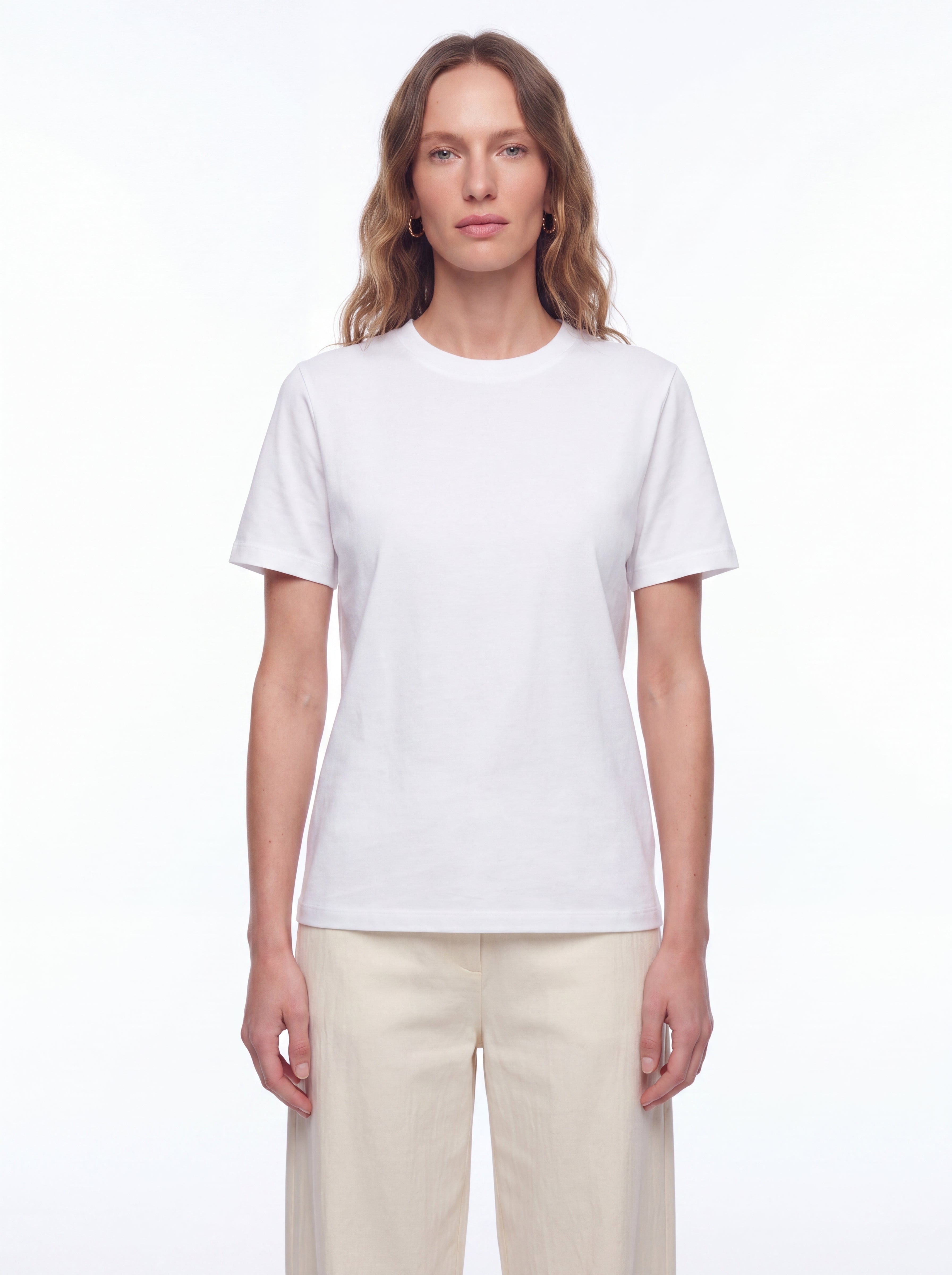 BASIC %100 COTTON T-SHIRT BEYAZ