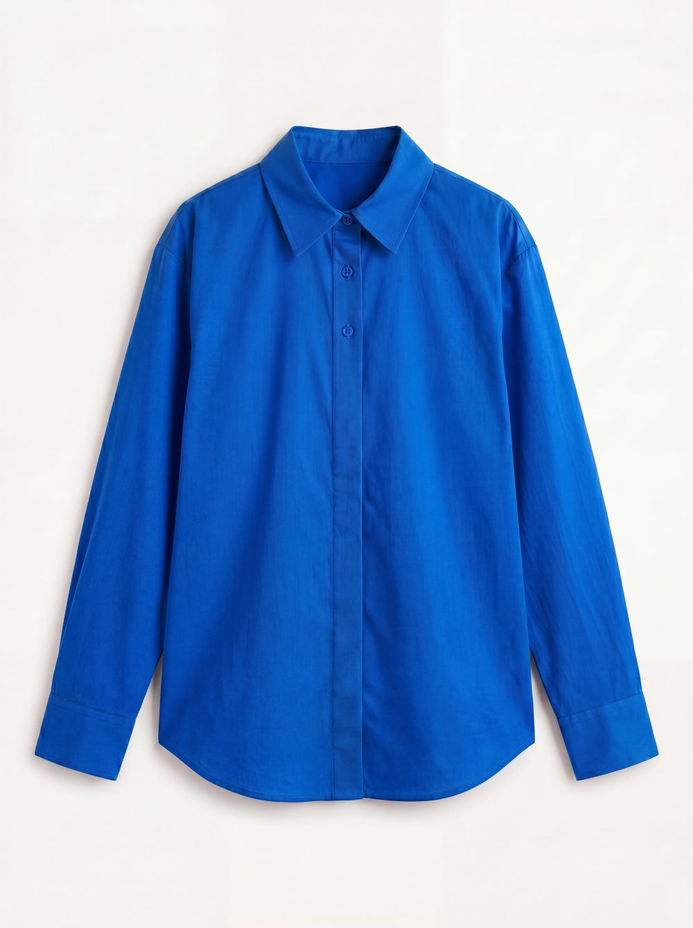 DUGME DETAYLI POPLIN GOMLEK INDIGO