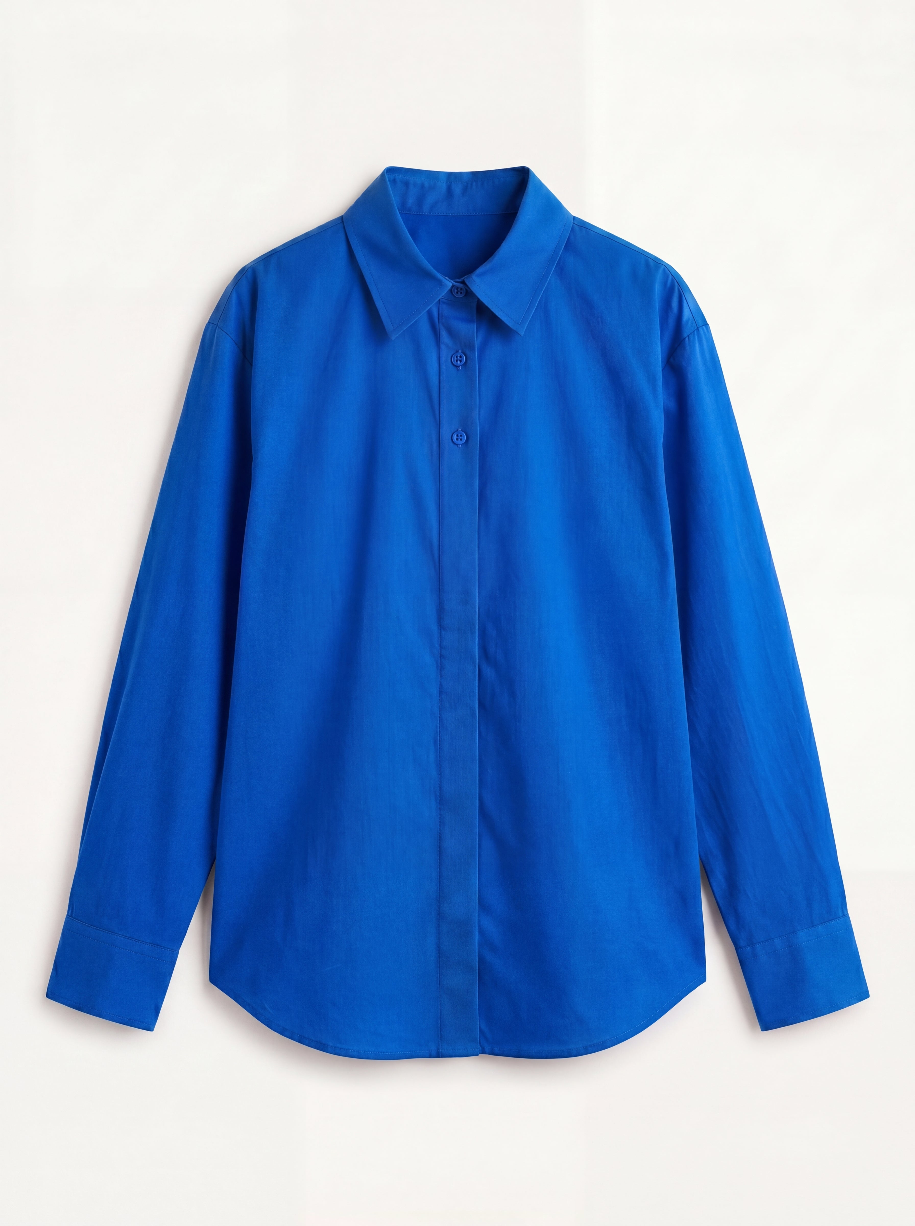 DUGME DETAYLI POPLIN GOMLEK INDIGO