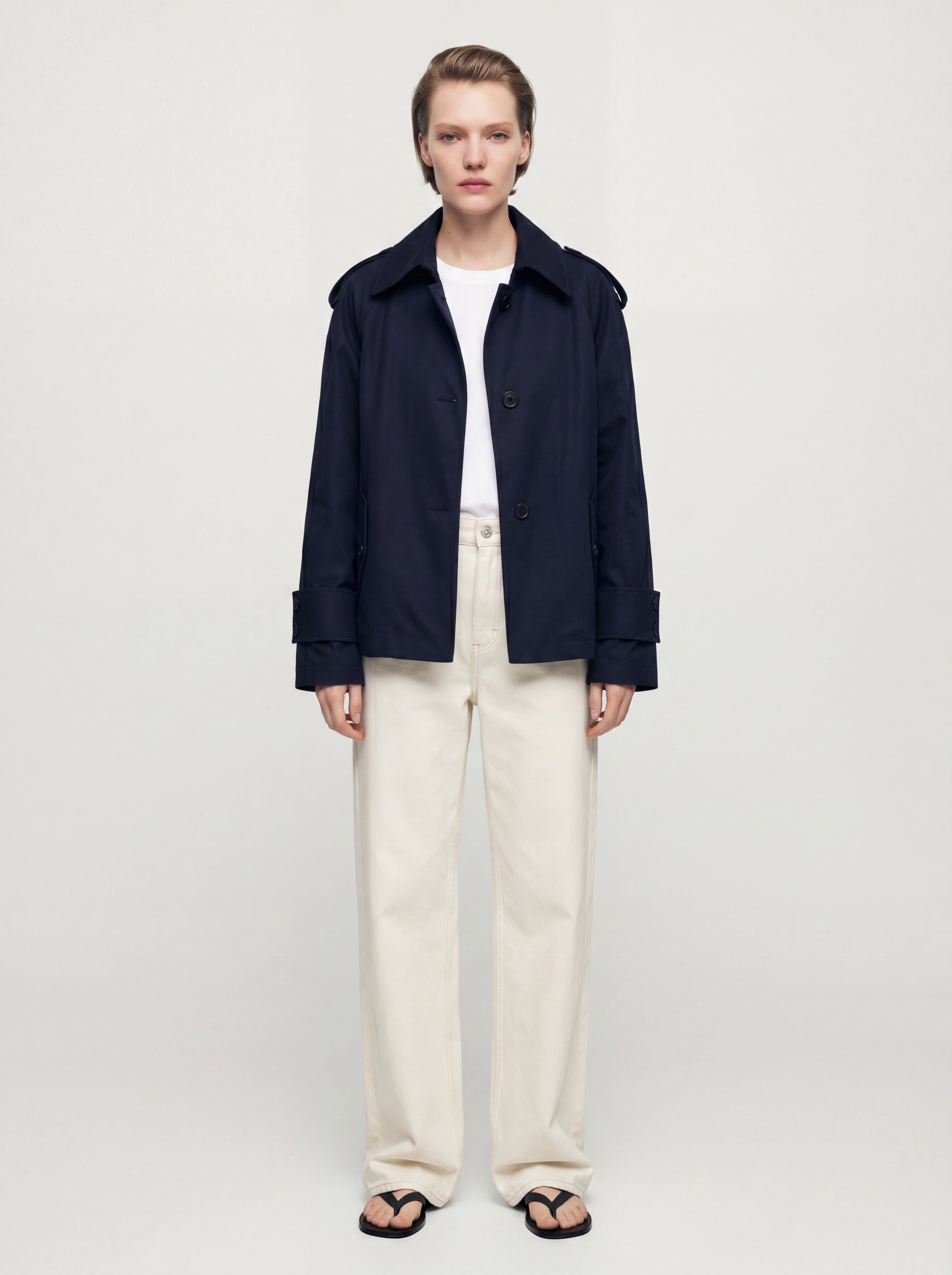 KEMERLI TRENÇKOT LACIVERT