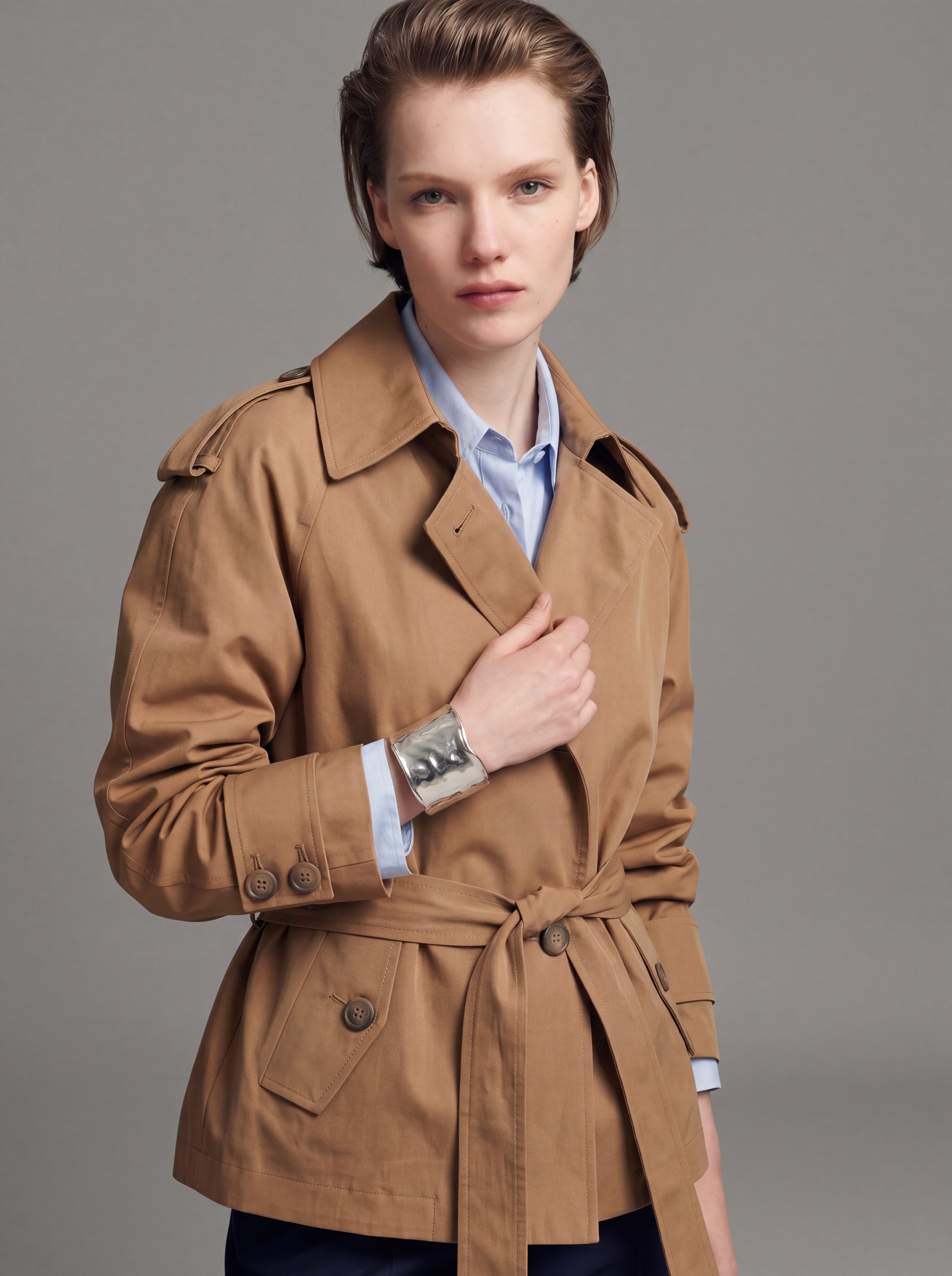 KEMERLI TRENÇKOT CAMEL