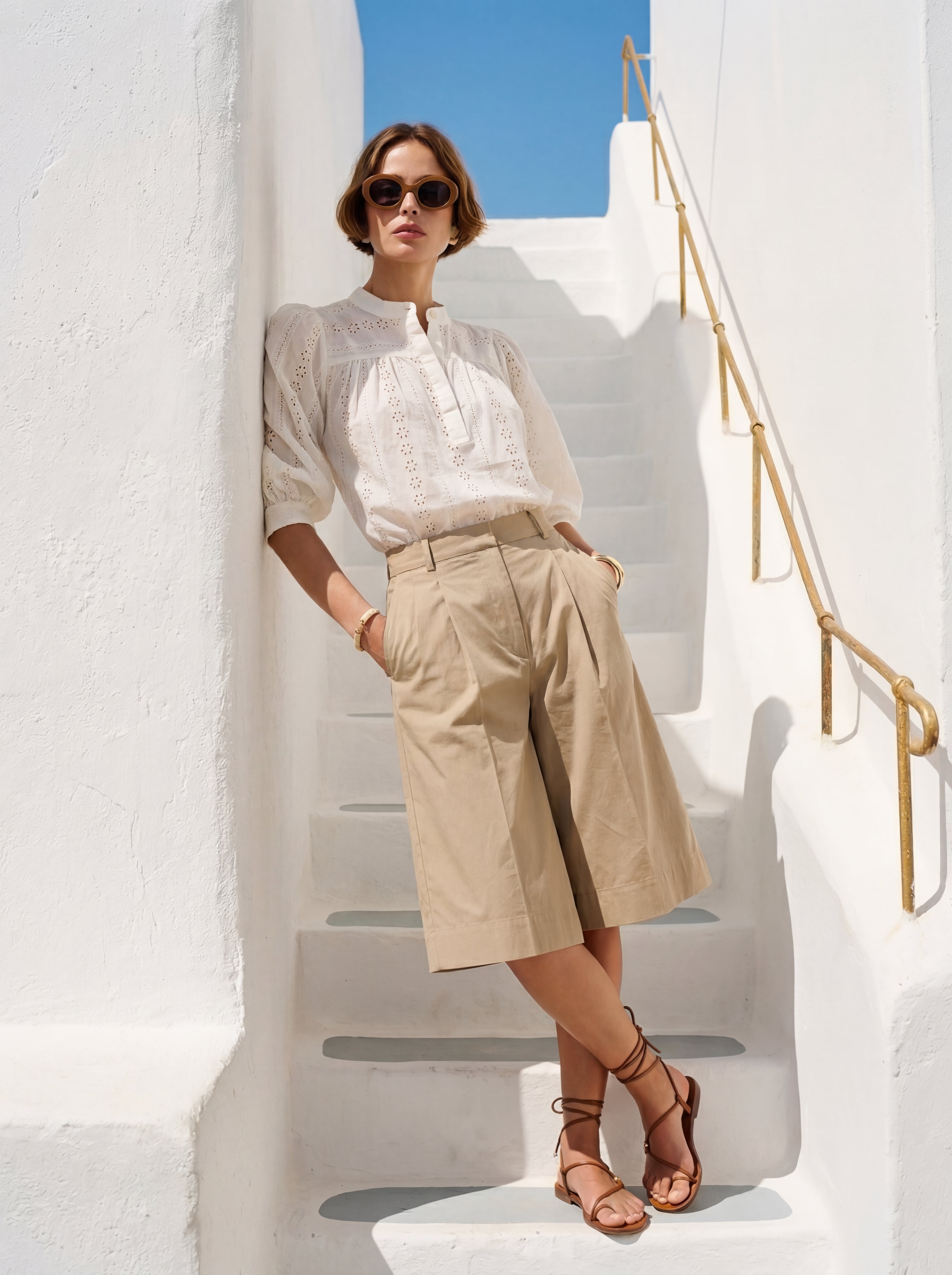JANE STANDARD COLLAR HOLE HEAT BLOUSE