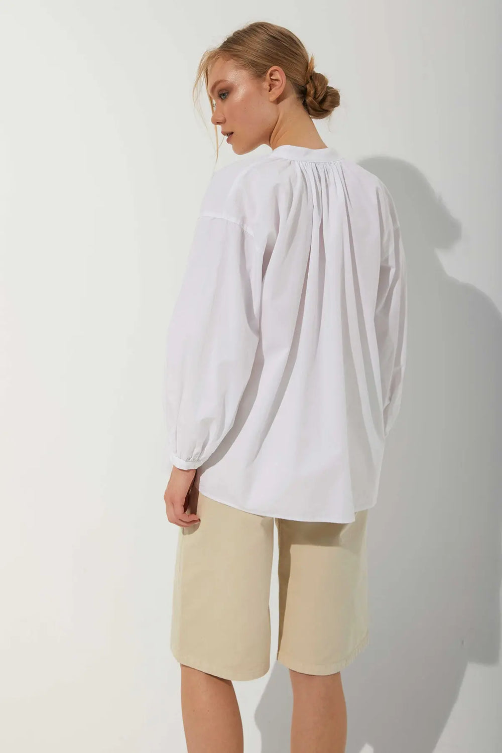 Daisy Oversize Organik Pamuk Gömlek Beyaz Harmonious