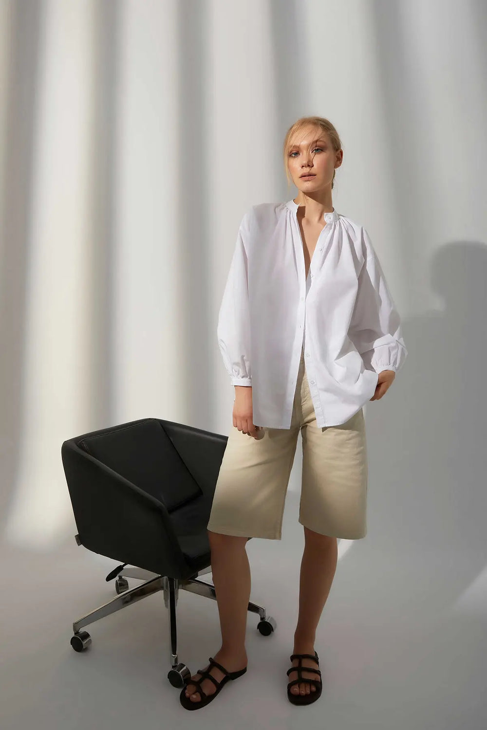 Daisy Oversize Organik Pamuk Gömlek Beyaz Harmonious