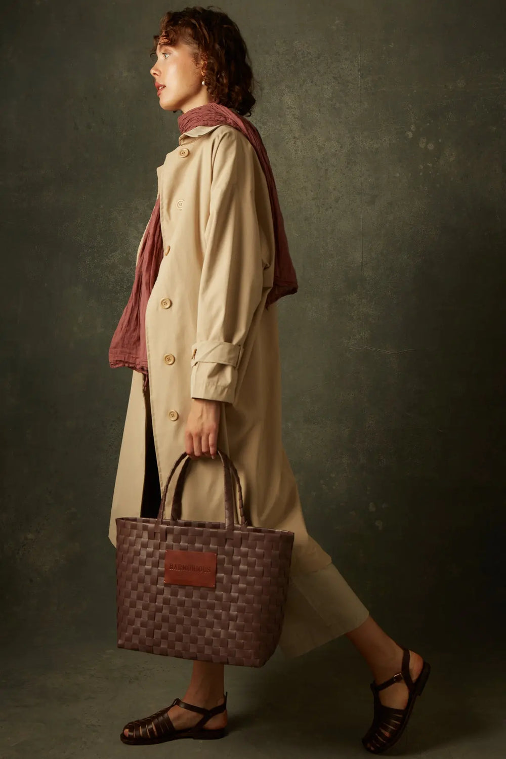 Örgü Kahverengi Tote Bag HARMONIOUS