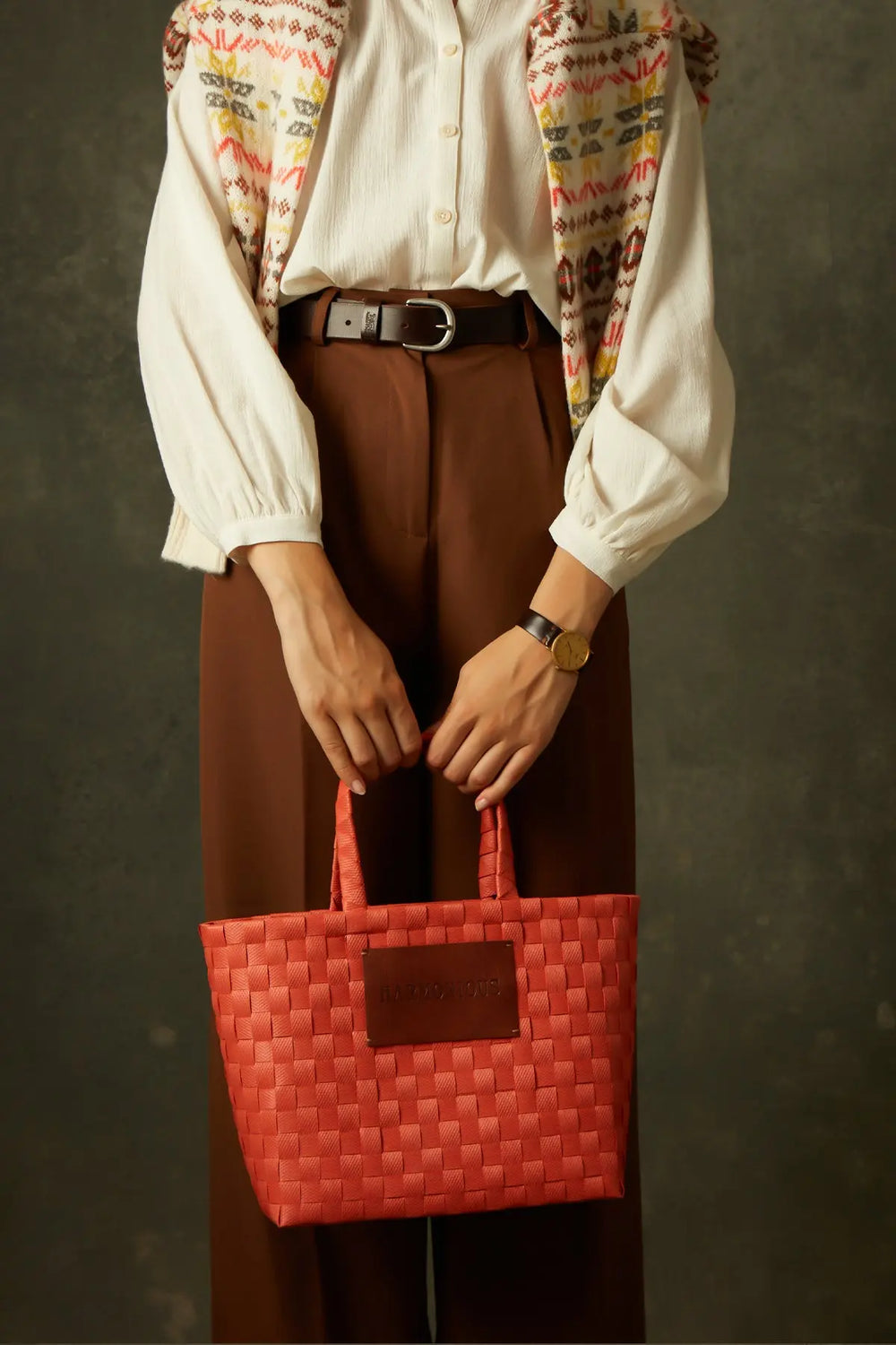 Örgü Turuncu Mini Tote Bag HARMONIOUS